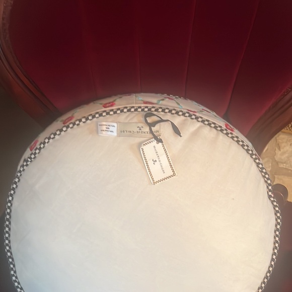 MacKenzie Childs round merrifield pillow. Used for display only. Like new. - Picture 6 of 8